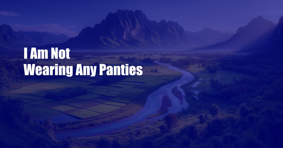 I Am Not Wearing Any Panties